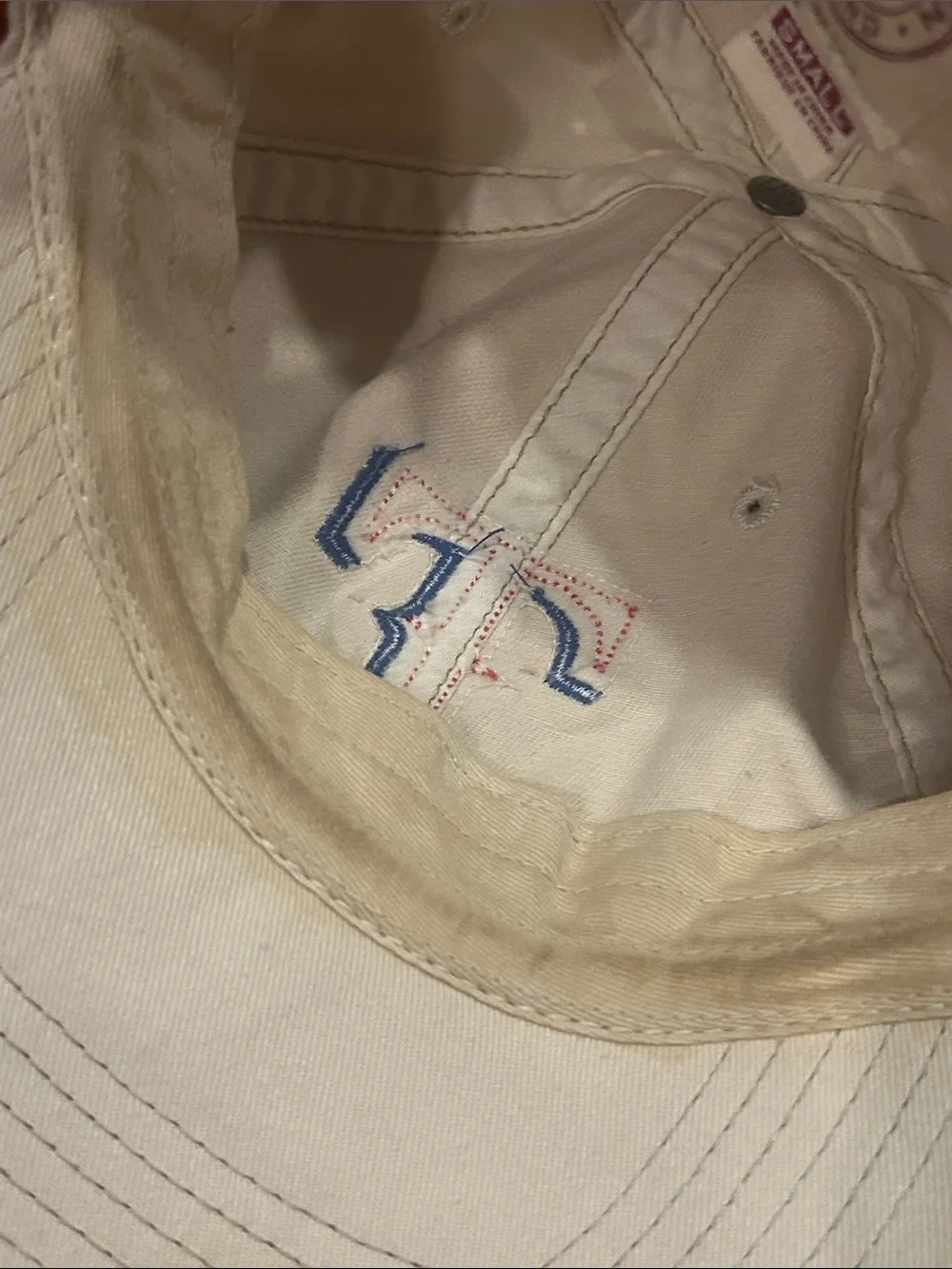 Texas Rangers ‘47 Brand Fitted Light Khaki Baseball Cap Small Read!
